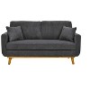 NicBex Modern Corduroy Loveseat Sofa Couch with Two Pillows & Wooden Legs,2-Seat Lounge Sofa for Living Room,Apartment - 3 of 4