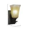 Toltec Lighting Uptowne 1 - Light Sconce in  Dark Granite with 5" Square Amber Crystal Shade - 2 of 2