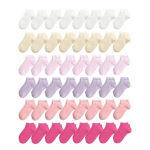 Kids Viscose Bamboo Ankle Socks Unisex Thin in Bulk Soft Boys Girls Stretch School Wholesale Socks 48 Pairs - 1 of 4