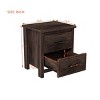 Nightstand with 2 Spacious Drawers, Vintage Style Wooden Bedside Table for Bedroom or Guest Room-The Pop Home - 4 of 4