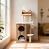 Tangkula Wooden Cat Tree 48" Cat Tower for Indoor Cats w/ 2-floor Condo Cute Top Perch - 4 of 4