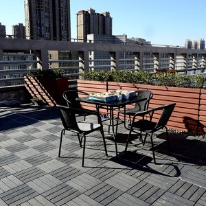 44 square interlocking terrace deck tiles, slotted waterproof outdoor all-weather use of polypropylene tiles - 1 of 4