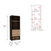 Sevobal Decorative Storage Cabinets, Wine with Shelves and Drawers, Farmhouse Style Cabinet for Food and Beverages, Dark Brown, 27.1*25.9*70.8 - 3 of 4