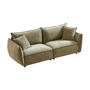 NicBex 88 Inch Chenille Sofa,3-Seat Couch with 2 Pillows for Living Room,Bedroom,Office,Apartment,Green - 1 of 4