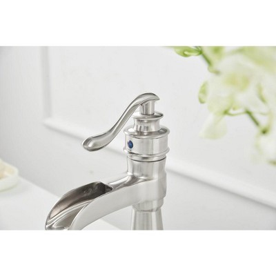 Brushed Nickel Single-Handle Waterfall Bathroom Faucet