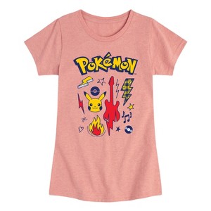 Girls' - Pokémon - Pokémon Punk Icons Fitted Short Sleeve Graphic T-Shirt - 1 of 4