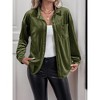 Coolmee Women's Velvet Shirts Long Sleeve Button Down Casual  Winter Tops - 3 of 4