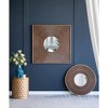 Vynxaria 40" x 40" Pleated Design Carved Mirror with Gold Iron Frame - 3 of 4