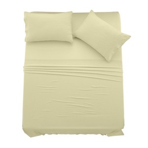 6 Piece Bed Sheet Set Ultra Soft Brushed Microfiber Solid Sheets with Pillow Cases - Lux Decor Collection - 1 of 4