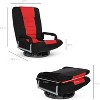 Swivel Gaming Floor Chair 6 Adjustable Positions, Lumbar Support, Removable Cover, Arm Rests, Foldable, Stylish Red, Blue with Black Stripe Maple99 - 2 of 4