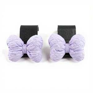 Anna-Kaci 2-Piece Textured Bow Car Air Vent Clip Set with Decorative Lavender Design - Purple - 1 of 4