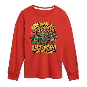 Boys' - Teenage Mutant Ninja Turtles Mutant Mayhem - Pizza Lover Long Sleeve Graphic T-Shirt - 1 of 3