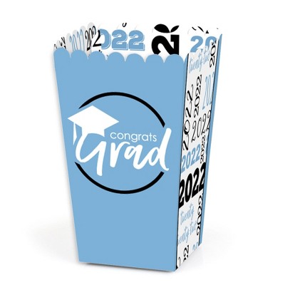 Big Dot of Happiness Light Blue Grad - Best is Yet to Come - Light Blue 2022 Graduation Party Favor Popcorn Treat Boxes - Set of 12