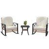 Jojoka
 3 PCS Patio Rocking Chairs Outdoor Rattan Bistro Set, Patio Conversation Sets with Coffee Table - 2 of 4