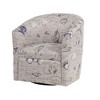 Fabric Swivel Accent Chair with Dacron-Wrapped Cushion, Wrap-Around Seat, and 360-Degree Swivel - 4 of 4