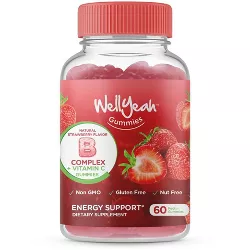 WellYeah Vitamin B Complex Gummies -With Vitamin C, Niacin, Vitamin B6, Folic acid, Vitamin B12, Biotin & Pantothenic acid - 60 Count