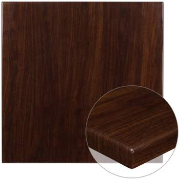 Flash Furniture 36'' Square High-Gloss Resin Table Top with 2'' Thick Drop-Lip