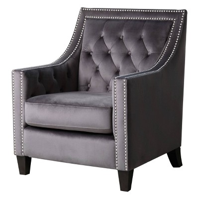 Valerie Nailhead Tufted Accent Chair 