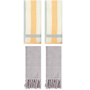 REGALWOVEN 4 Pcs Cotton Bathroom Hand Towels for Home Decoration - 1 of 4