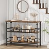 Homhougo Console Table, 3-Tier Sofa Tables Narrow Entryway Table with Storage Brown - 3 of 4