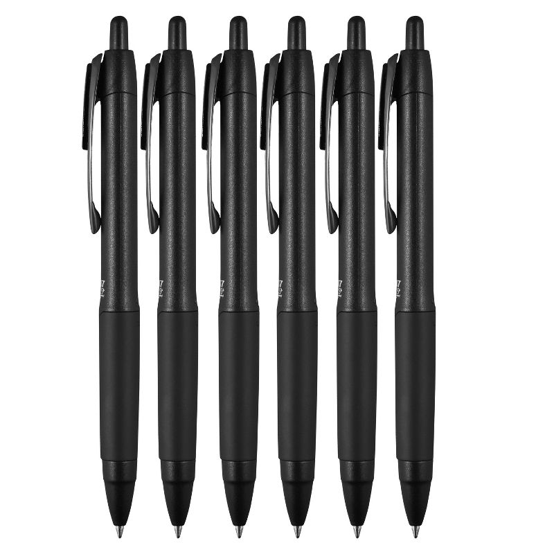 uniball 6pk 207 Plus+ Gel Pen  0.7mm Medium Point Black Ink Black Barrel, 4 of 8