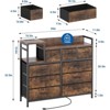 Tall 9-Drawer Dresser TV Stand with Integrated Charging Station–Sturdy Wood&Metal Frame Supports Up to 45"TVs,Perfect for Storage&Closet Organization - 2 of 4