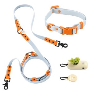 THE LICKER STORE Luna 8FT Adjustable 6-in-1 Waterproof Hands-Free Leash and Collar with LED Flashlight, Bag Dispenser, and Poop Bag Holder - 1 of 4