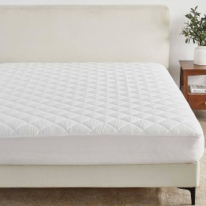 Isla Jade Twin Box-Stitched Quilted Waterproof Mattress Pad White - 1 of 4