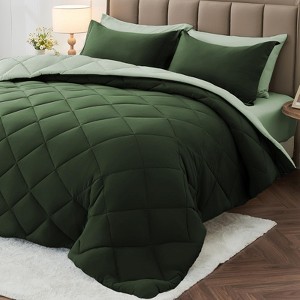 BAGOKIE 5/7 Pieces Comforter Set Reversible Bed in a Bag for All Season - 1 of 4