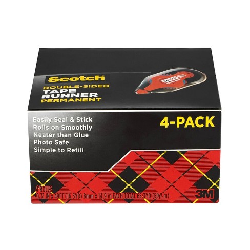 1 Pack Office and School Projects Scotch Adhesive Dot Roller Value Pack.31 in x 49 ft 4 Pack Great for Home 