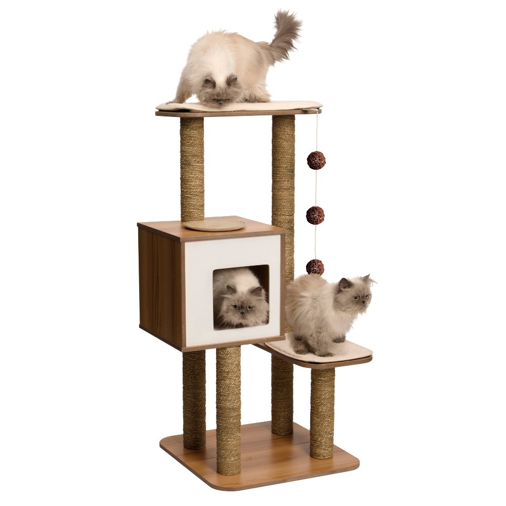 Vesper V-High Base Cat Furniture - Walnut