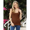Womens Sweater Tank Tops Pointelle Knit Deep U Neck Ribbed Cuff Pullover Sweater Vest Milanese Knit Sweater - 3 of 4