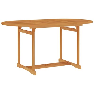 vidaXL Patio Table 59.1 inches x35.4 inches x29.5 inches  Solid Teak Wood