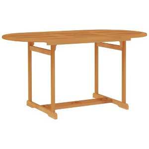 vidaXL Patio Table 59.1 inches x35.4 inches x29.5 inches  Solid Teak Wood - 1 of 4