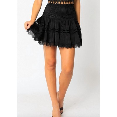 Women's Frankie Crochet Skirt - OLIVACEOUS