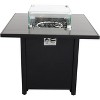 30" Steel Outdoor Fire Pit Table with Lid, Wind Shield, and Lava Rocks - 3 of 4
