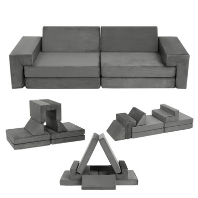 Kids Couch 8PCS Play couch,modular kids play couch for playroom, Playhouse Play Set for Toddlers Babies, Foam Modular Sectional Sofa