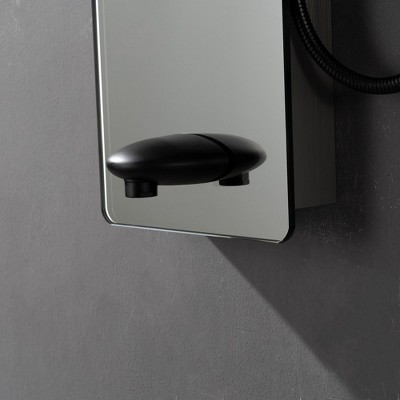 Nickel and Black Multifunction Shower Panel System with Body Jets