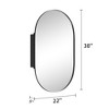 PexFix Oval Metal Recessed/Surface Mount Medicine Cabinet with Mirror Black - 3 of 4
