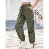 Women Baggy Parachute Pants Casual Cargo Pant Low Waist Loose Pants Multiple Pockets Jogger - 3 of 4