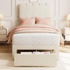 Twin Bed Frame with Storage Drawer and Headboard, Velvet Upholstered Twin Platform Bed Frame for Girls, Strong Wooden Slats Support, Noise-Free,2Pack - 4 of 4