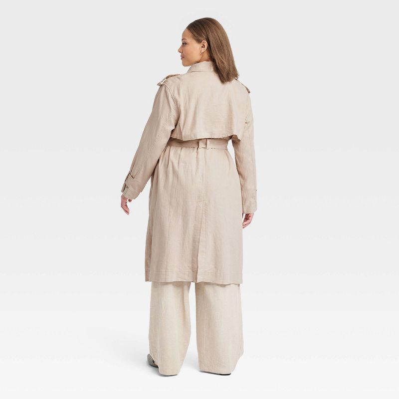 Women's Linen Trench Coat - A New Day™, 3 of 8