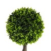 TopComfy Artificial Trees 34in Artificial Boxwood Double Ball Topiary Boxwood Double Ball Fake Tree Faux Boxwood Tree for Home, Green, 10"*10"*33.5" - 3 of 4
