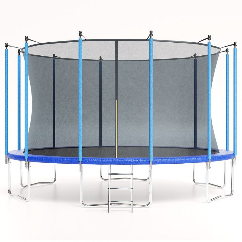 16FT Trampoline, Recreational Trampolines with Enclosure Net and Ladder, 1 of 9