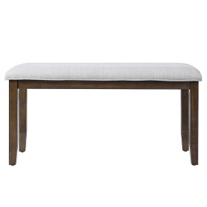 Dining Chairs Upholstered Chairs Upholstered Bench with Padded Seat & Solid Wood Leg, Mid-Century Modern-Modernluxe - 1 of 4