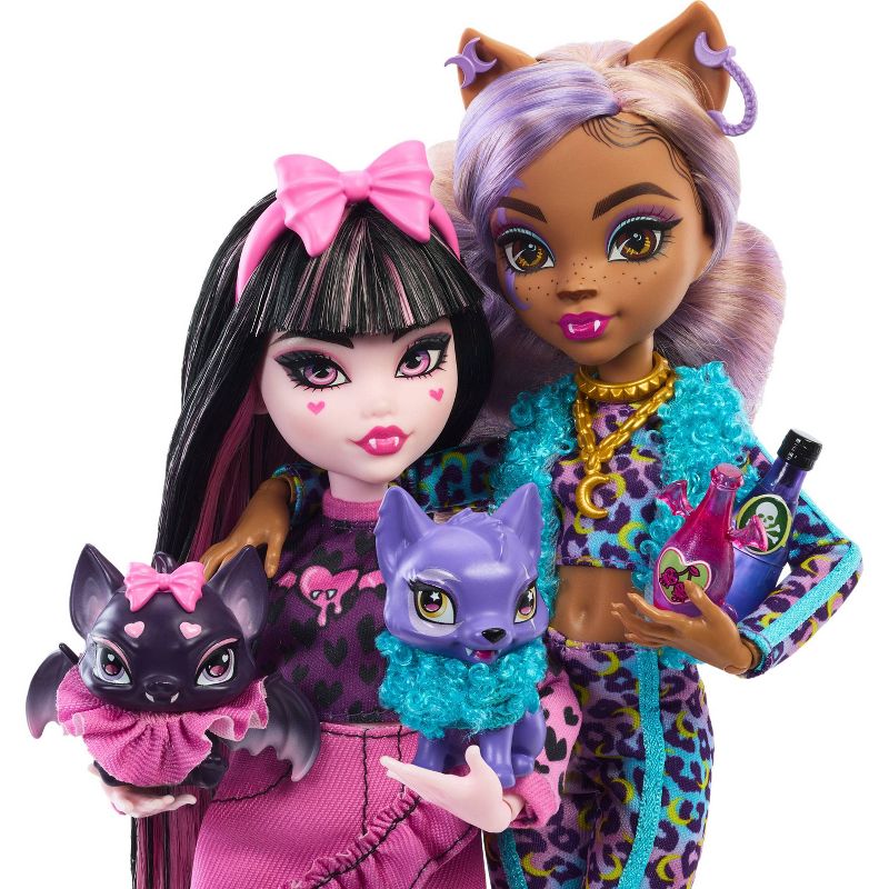 Monster High Faboolous Pets Draculaura and Clawdeen Wolf Fashion Dolls with Two Pets (Target Exclusive), 2 of 9