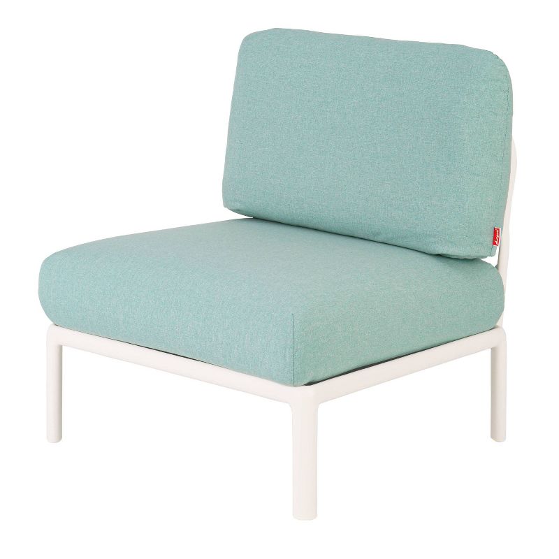 Laurel Outdoor Club Chair with Cushion - White/Seafoam - Lagoon, 3 of 7