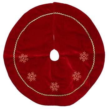 Northlight 24" Crimson Red and White Snowflakes Christmas Tree Skirt
