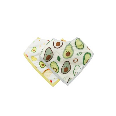 Loulou Lollipop 2pk Muslin Bandana Bib Set - Avocado