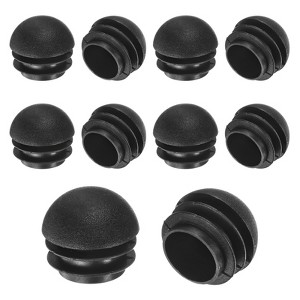 Unique Bargains Spherical Metal Tubing Plastic Hole End Caps for Patio Black - 1 of 4